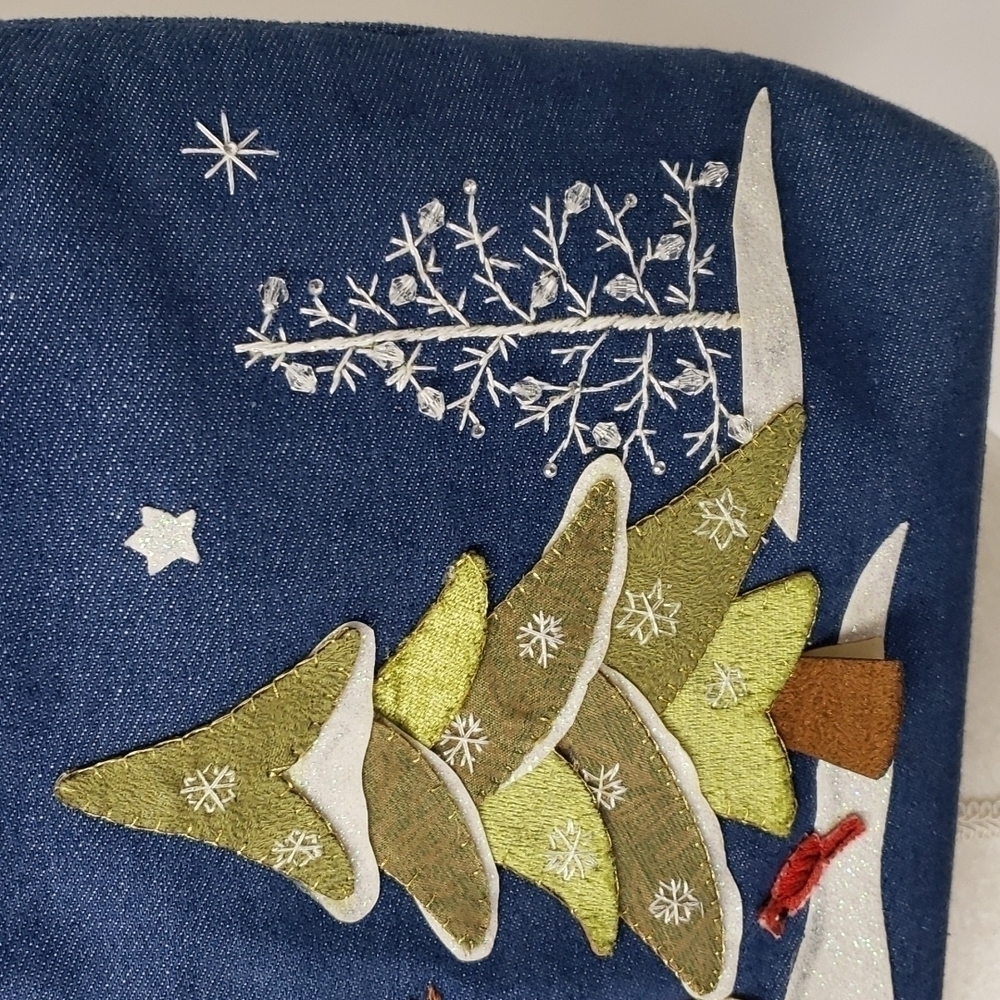 Cappelli Straworld Inc Bag 2008 Snowman Decor 100% Cotton Denim GUC - Picture 5 of 14